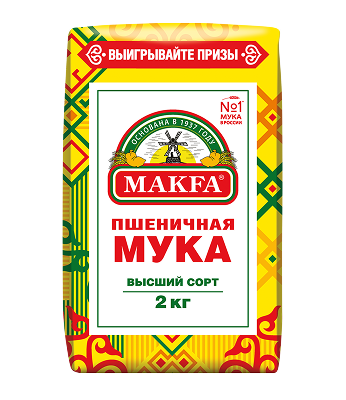 Мука MAKFA пшеничная хлебопекарная 2 кг